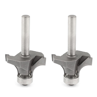 Harfington 2 Pcs Carpentry Corner Rounding Round Over Router Bit Cutter 1/4" x 3/4"
