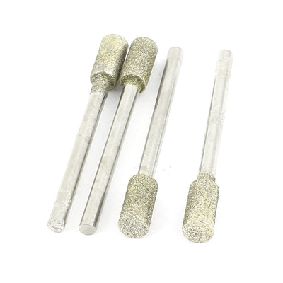 Harfington 3mm Shank 5mm Cylinder Head Mounted Points Grinding Bit 4 Pcs