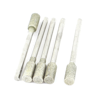 Harfington 3mm Shank 5mm Cylinder Head Mounted Points Grinding Bit 5 Pcs