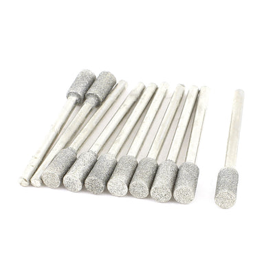 Harfington 3mm Shank 5mm Cylinder Head Mounted Points Grinding Bit 10 Pcs