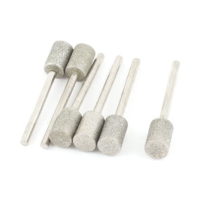 Harfington 3mm Shank 8mm Cylinder Head Mounted Points Grinding Bit 6 Pcs