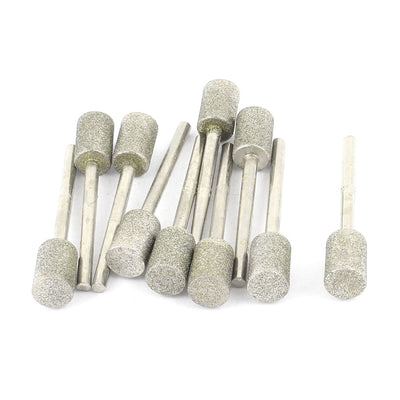 Harfington 3mm Shank 8mm Cylinder Head Mounted Points Grinding Bit 10 Pcs