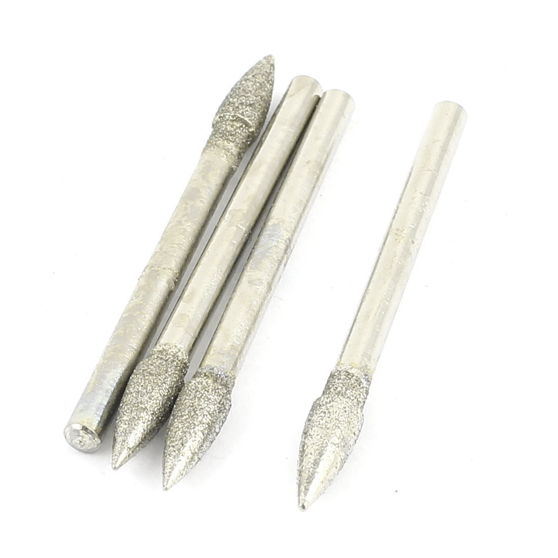 Harfington 3mm x 4mm Tapered Head Buffing Bits Diamond Mounted Point 4 Pcs