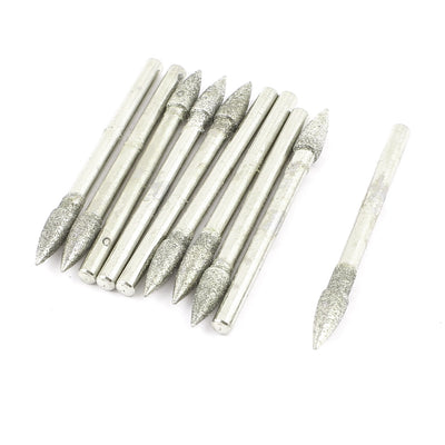 Harfington 3mm x 4mm Tapered Head Buffing Bits Diamond Mounted Point 10 Pcs