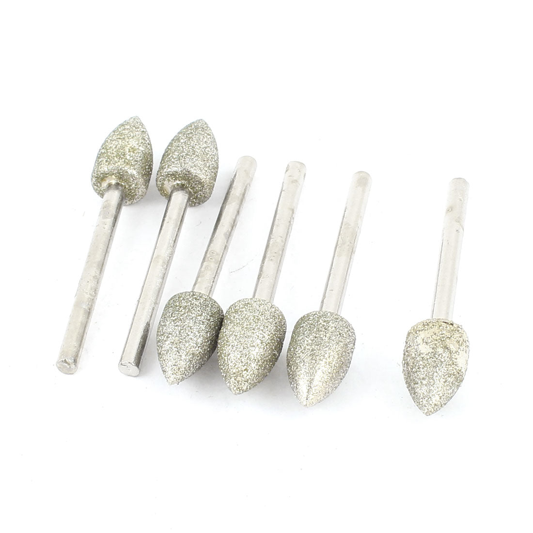 Harfington 3mm x 8mm Tapered Head Buffing Bits Diamond Mounted Point 6 Pcs