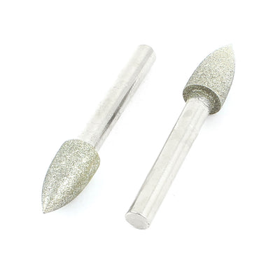Harfington 6mm x 10mm Tapered Head Buffing Bits Diamond Mounted Point 2 Pcs