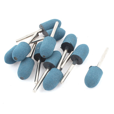 Harfington 3mm Shank 12mm Cone Head Blue Rubber Polishing Mounted Point 12 Pcs