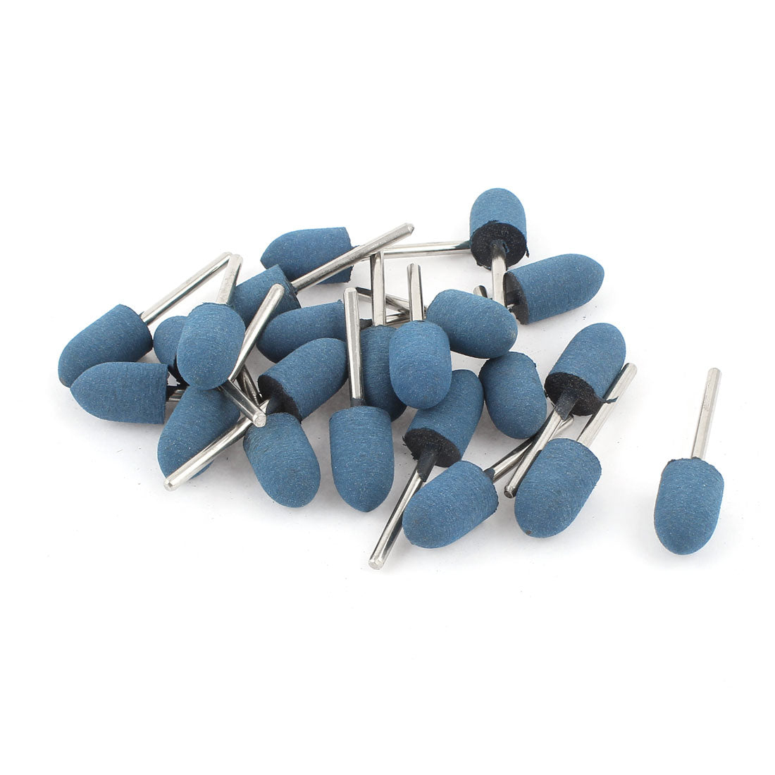 Harfington 3mm Shank 12mm Cone Head Blue Rubber Polishing Mounted Point 22 Pcs