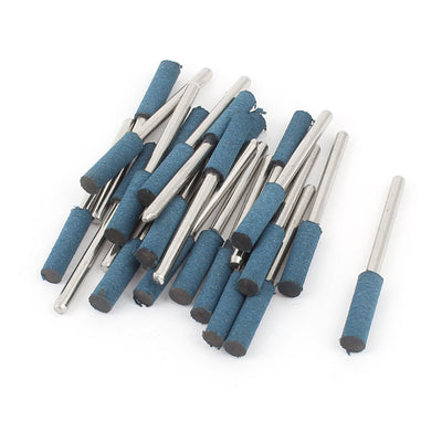 Harfington 3mm Shank 5mm Cylinder Head Blue Rubber Polishing Mounted Point 22 Pcs