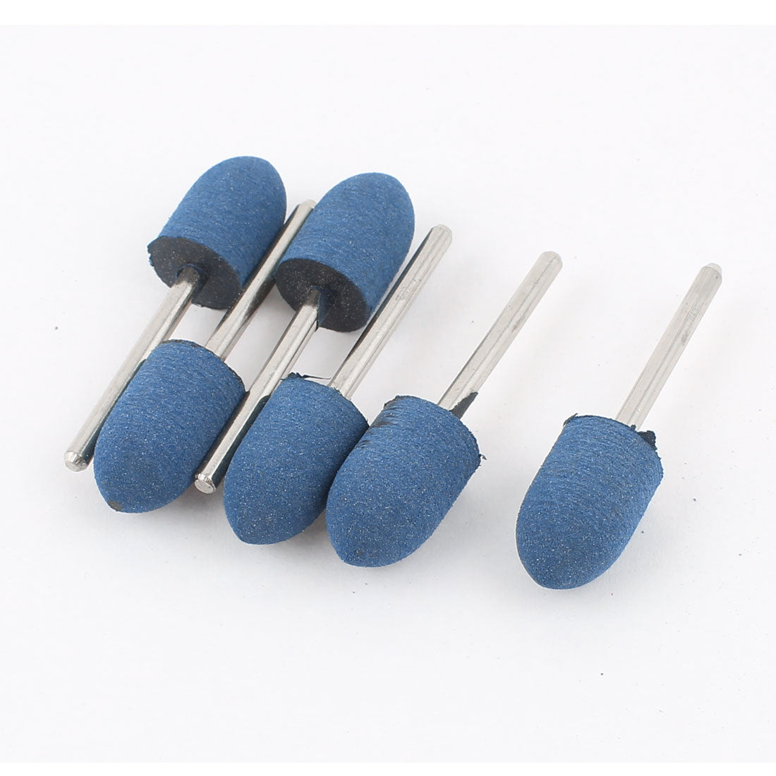 Harfington 3mm Shank 12mm Cone Head Blue Rubber Polishing Mounted Point 6 Pcs