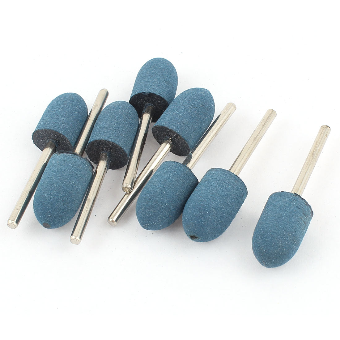 Harfington 3mm Shank 12mm Cone Head Blue Rubber Polishing Mounted Point 8 Pcs