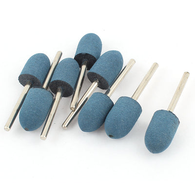 Harfington 3mm Shank 12mm Cone Head Blue Rubber Polishing Mounted Point 8 Pcs