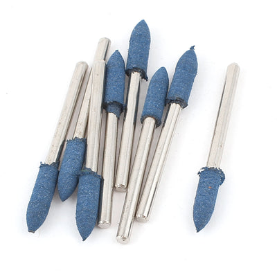 Harfington 3mm Shank 4mm Cone Head Blue Rubber Polishing Mounted Point 8 Pcs