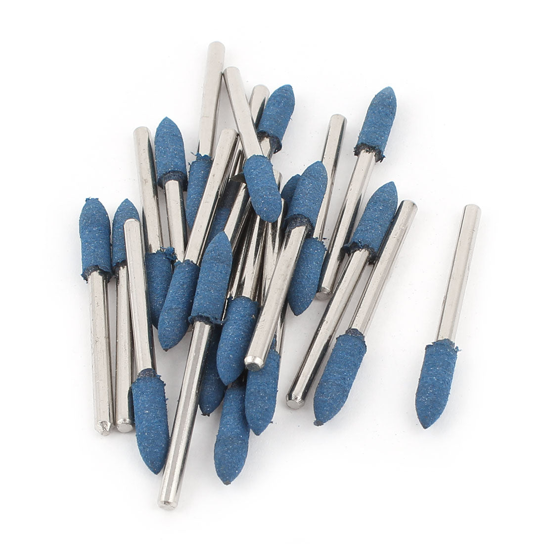 Harfington 3mm Shank 4mm Cone Head Blue Rubber Polishing Mounted Point 22 Pcs