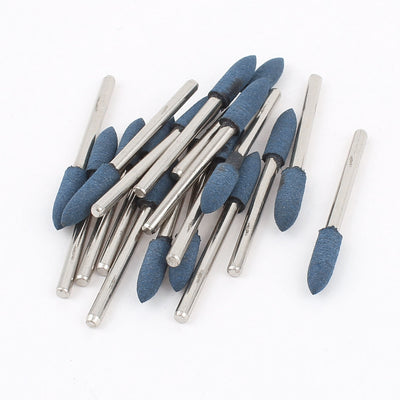 Harfington 3mm Shank 5mm Cone Head Blue Rubber Polishing Mounted Point 18 Pcs