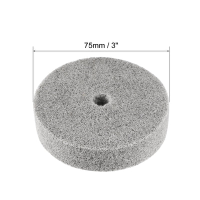 Harfington 75mm x 20mm Gray Nylon Abrasive Polishing Buffing Wheel 5 Pcs