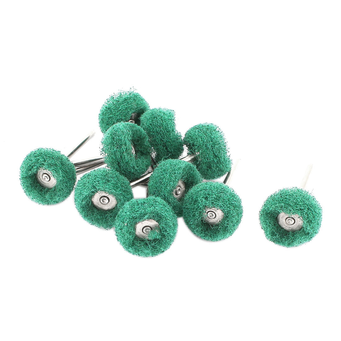 Harfington 10 Pcs Green Nylon 22mm x 10mm Straight Metal Shank Polishing Brush Wheel