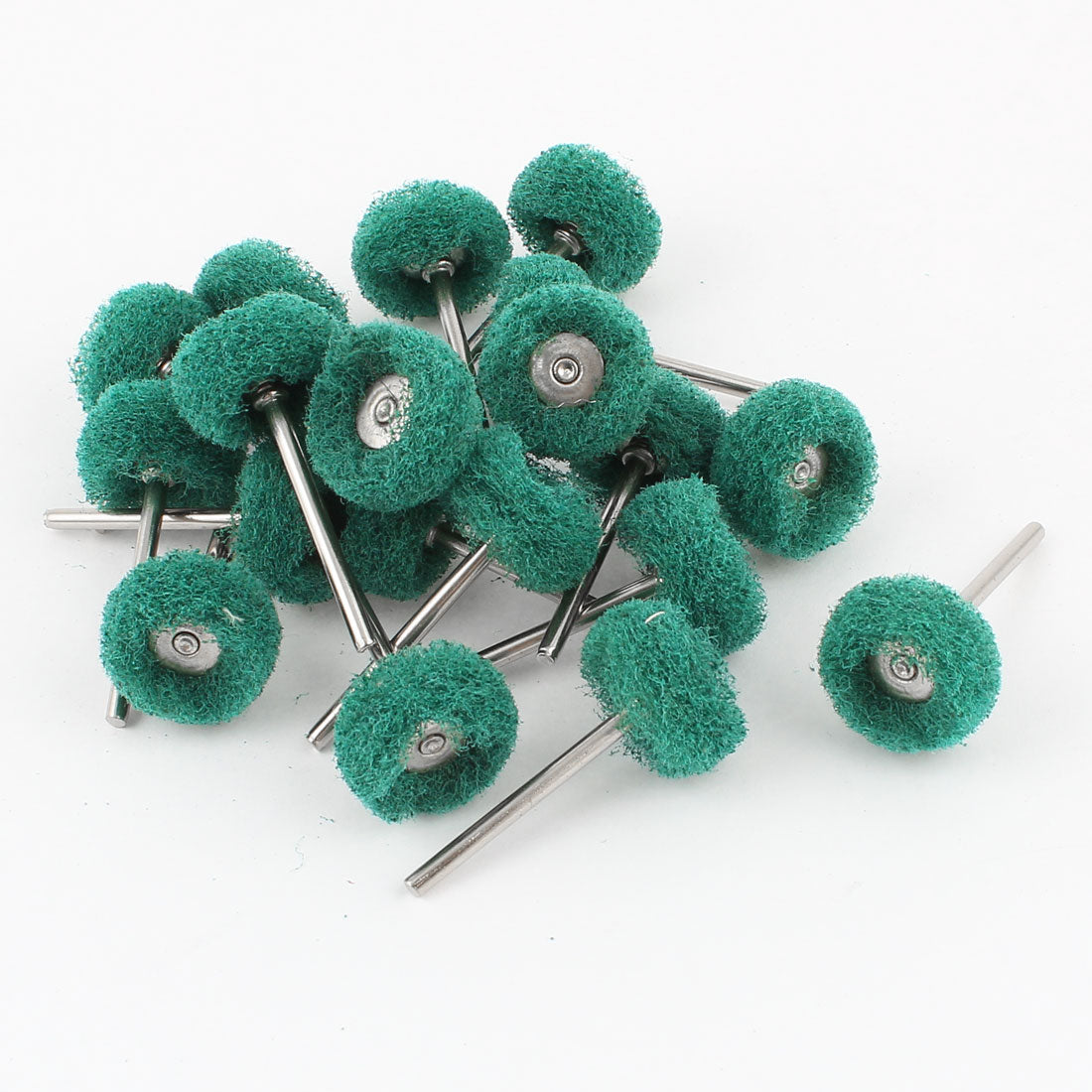 Harfington 20 Pcs Green Nylon 22mm x 10mm Straight Metal Shank Polishing Brush Wheel