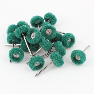Harfington 20 Pcs Green Nylon 22mm x 10mm Straight Metal Shank Polishing Brush Wheel