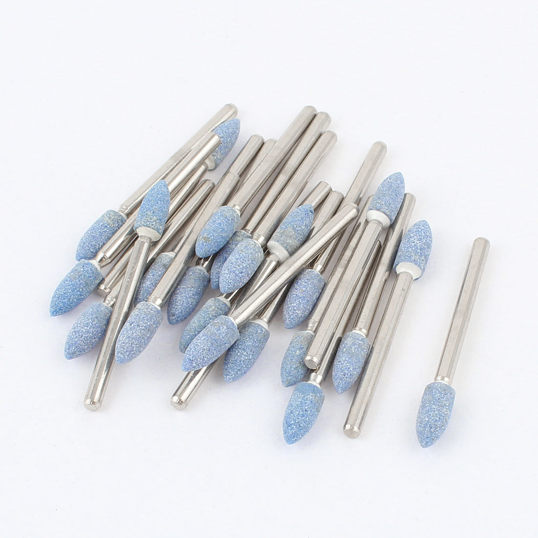 Harfington 3mm Shank 5mm Cone Head Blue Ceramic Polishing Mounted Point 22 Pcs