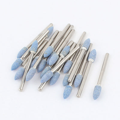 Harfington 3mm Shank 5mm Cone Head Blue Ceramic Polishing Mounted Point 22 Pcs