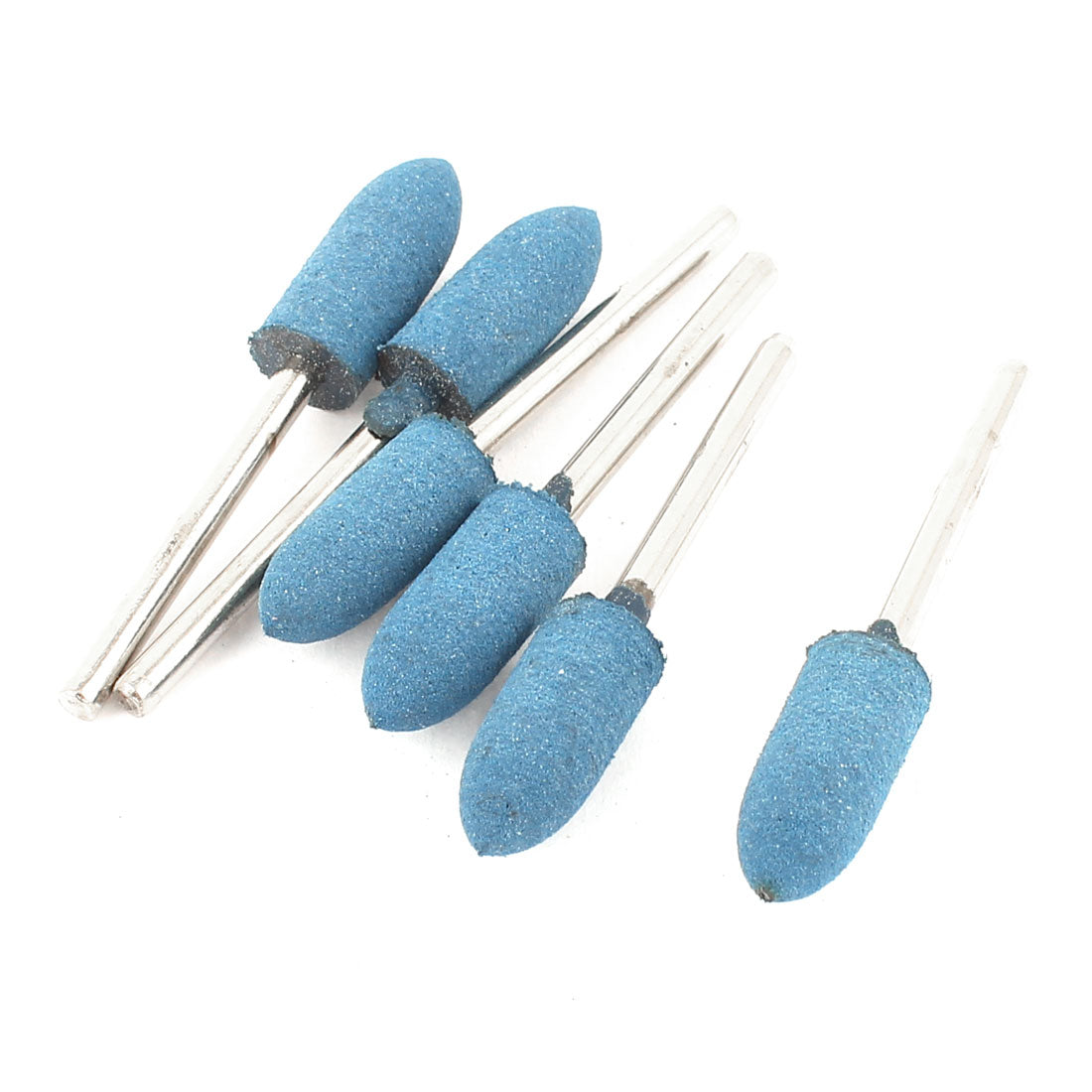 Harfington 3mm Shank 8mm Cone Head Blue Rubber Polishing Mounted Point 6 Pcs