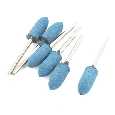 Harfington 3mm Shank 8mm Cone Head Blue Rubber Polishing Mounted Point 6 Pcs