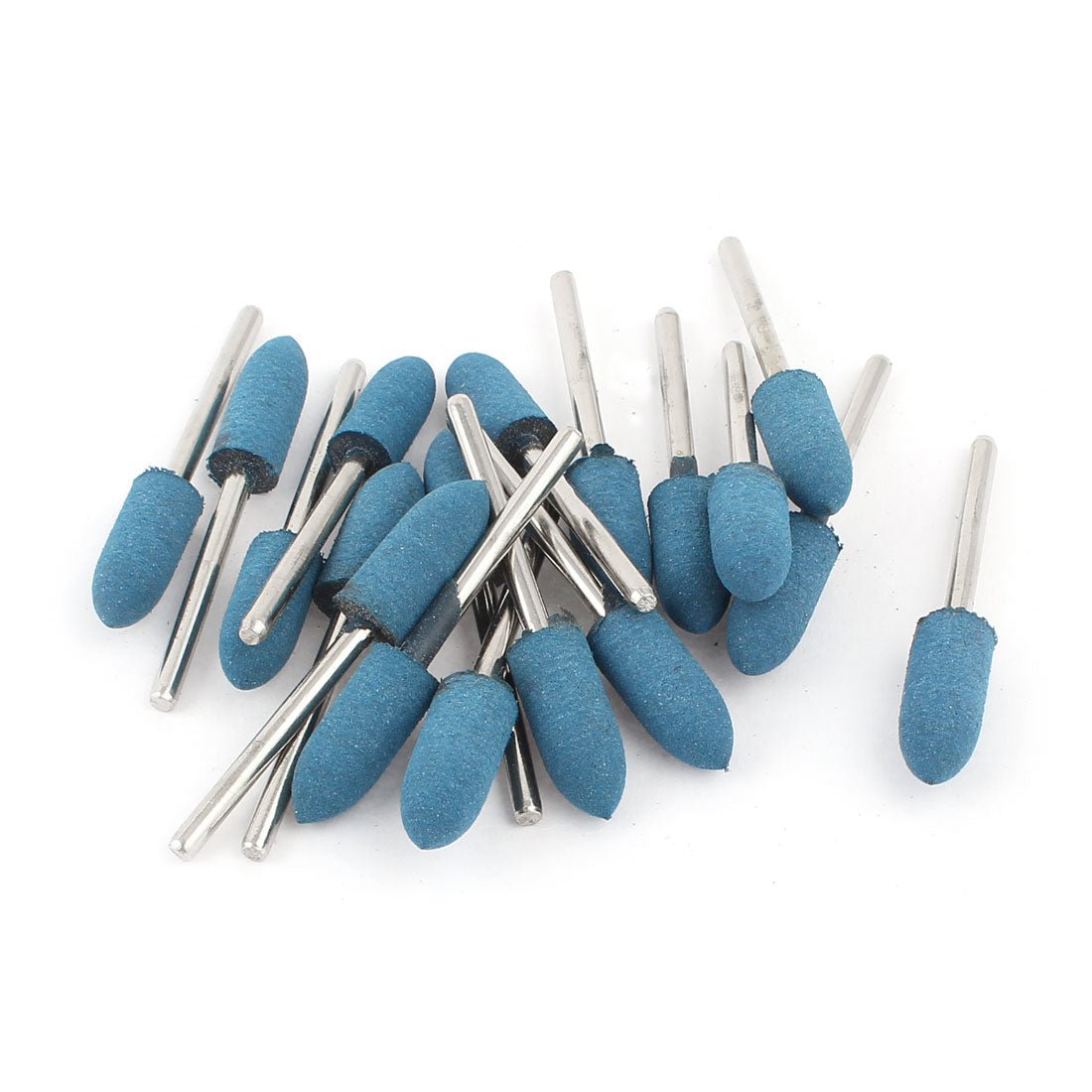 Harfington 3mm Shank 8mm Cone Head Blue Rubber Polishing Mounted Point 18 Pcs