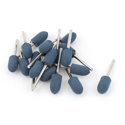 Harfington 3mm Shank 10mm Cone Head Blue Rubber Polishing Mounted Point 18 Pcs