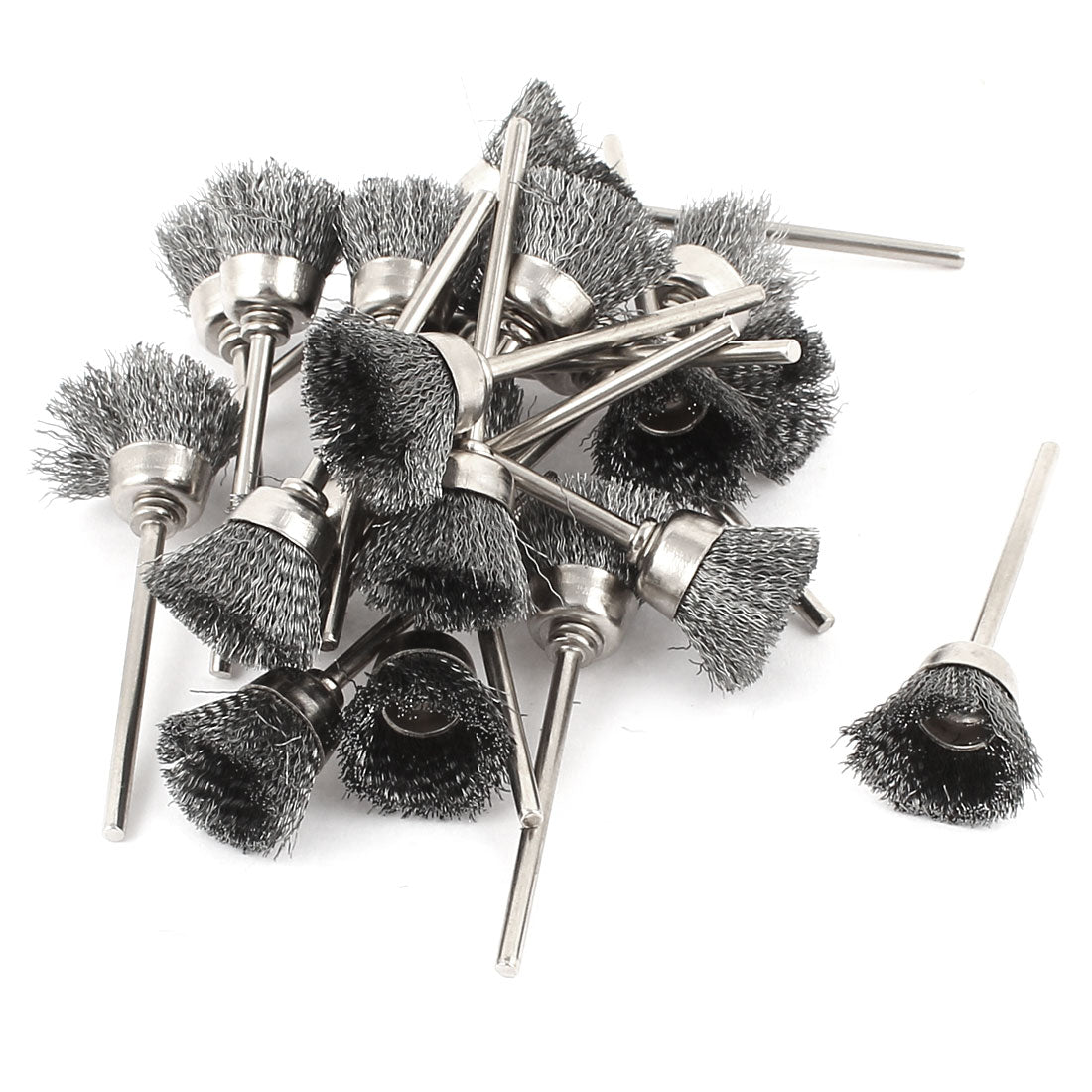 Harfington 22 Pcs 2.3mm Shank 17mm Cup Shape Stainless Steel Wire Polishing Brush for Rotary Tool