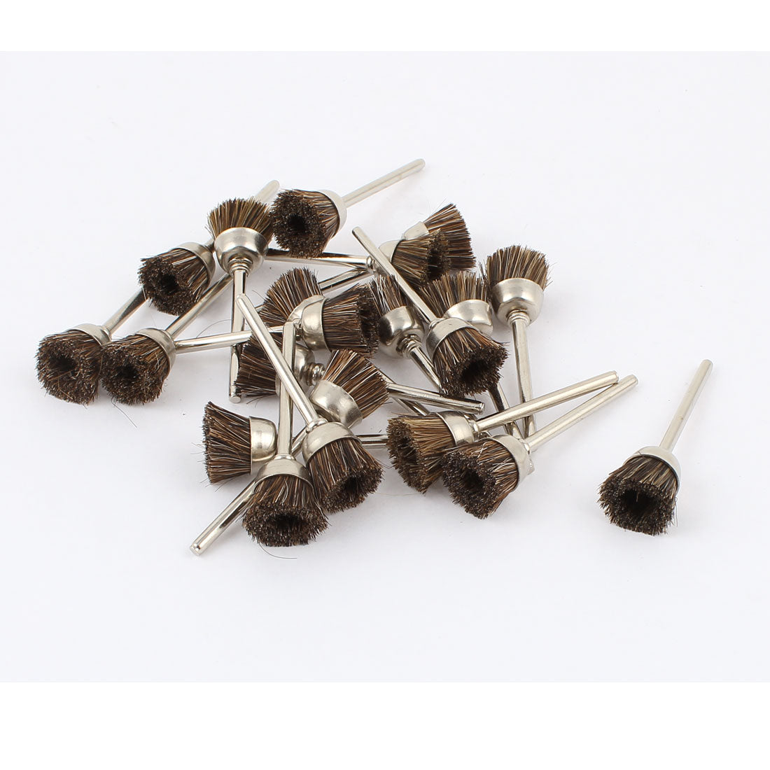 Harfington 22 Pcs Replacement 15mm Dia Soft Brown Nylon Brush Polishing Wheel for Rotary Tool