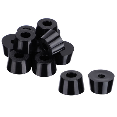 Harfington 12Pcs Home Office 5mm Hole Diameter Furniture Table Chair Leg Protector Cone Shaped Black Rubber Feet Pads