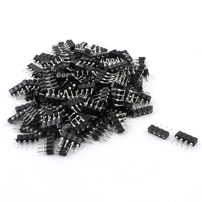 Harfington 150Pcs 2.54mm Pitch PCB Female IC Breakable 4Pin Single Row Round Header Socket Strip