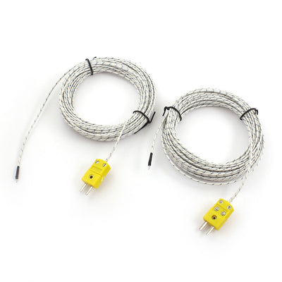 Harfington -50C to +200C K Type Temperature Testing Thermocouple Sensor Probe Wire Cable 10m 33ft 2Pcs