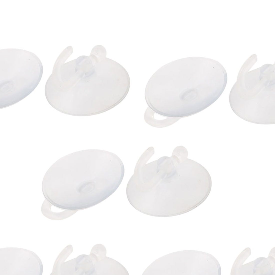 uxcell Uxcell Home Bathroom Clear PVC 30mm Dia Sucker Suction Cup Hook 10Pcs for Hat Coat Towel