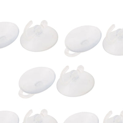 Harfington Uxcell Home Bathroom Clear PVC 30mm Dia Sucker Suction Cup Hook 10Pcs for Hat Coat Towel