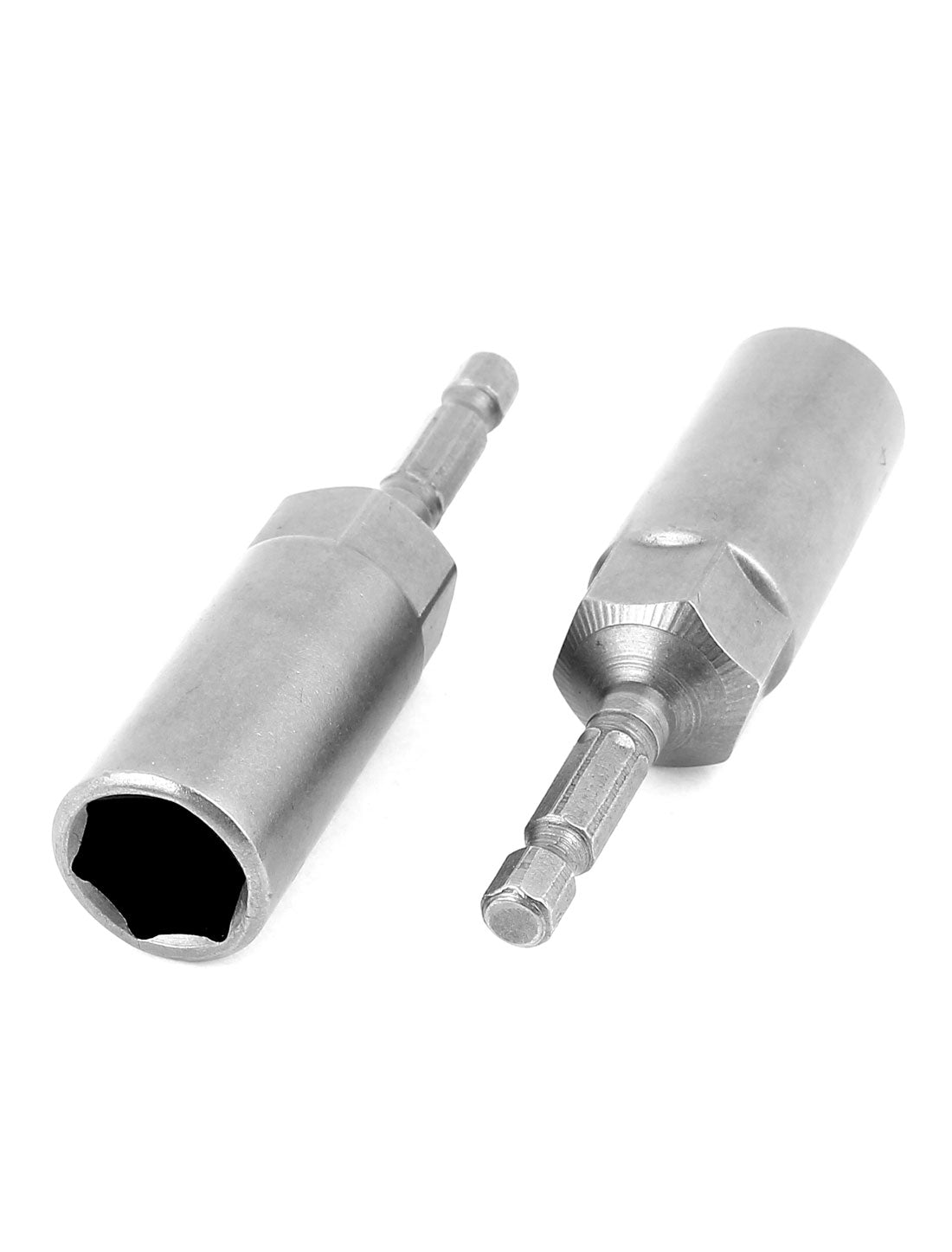 Harfington Gray Metal Drill 82mm x 14mm Hex Nut Screwdriver Driver Socket Bit 2PCS