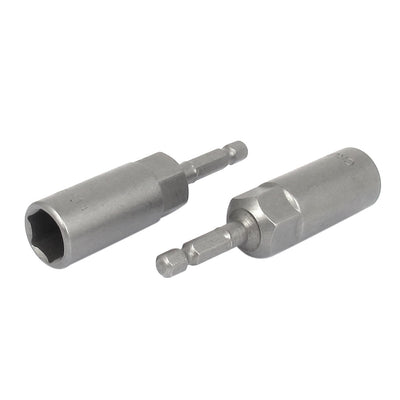 Harfington Gray Metal Drill 82mm x 14mm Hex Nut Screwdriver Driver Socket Bit 2PCS