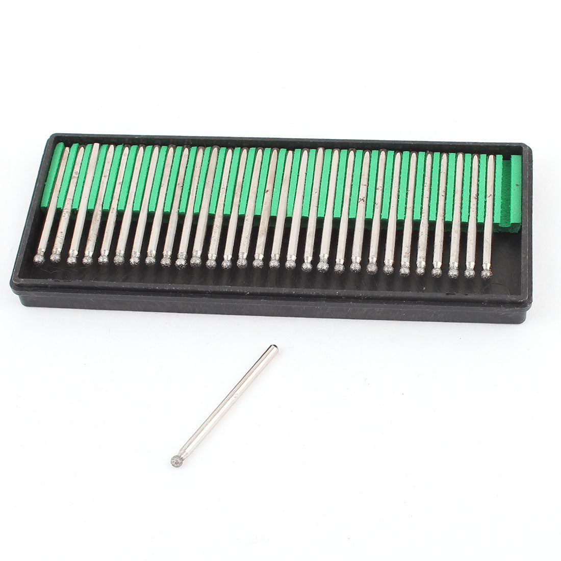 Harfington 3mm x 3mm Ball Head Buffing Bits Diamond Mounted Point 30 Pcs