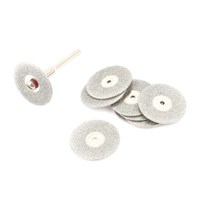 Harfington 10 Pcs 22mm Diamond Tipped Rotary Cut Off Grinding Wheel Discs w 1/8" Mandrel