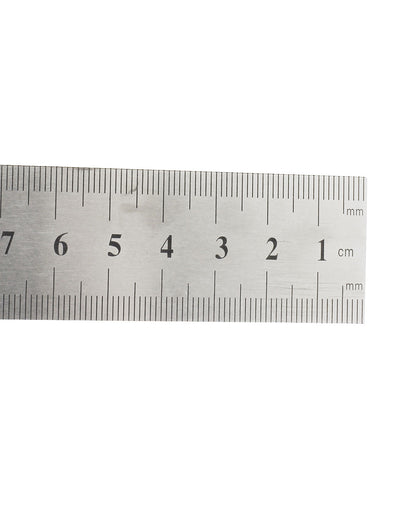 Harfington Right Angle 0-30cm Scale Marks Double Side Silver Tone Metal Metric Square Ruler