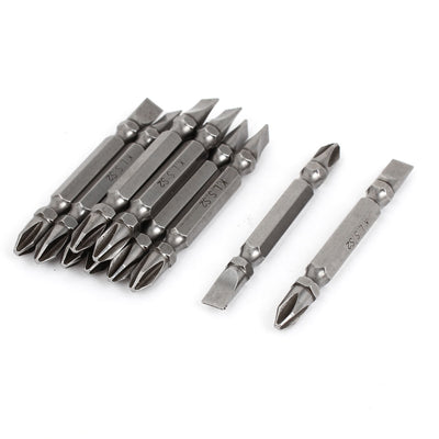 Harfington Hex Shank Dual Ends 6mm Slotted PH2 Phillips Screwdriver Bits 65mm Length 10Pcs