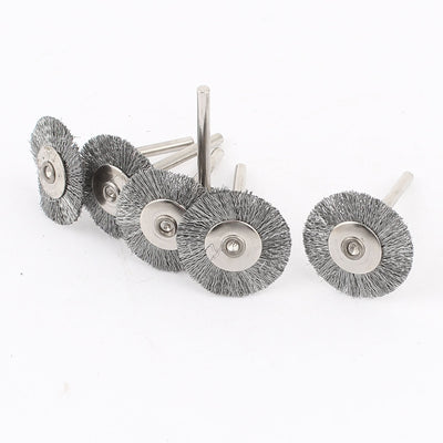 Harfington 6 Pcs 3mm Shank 1" Dia  Wire Brush Polishing Buffing Wheel Rotary Tool