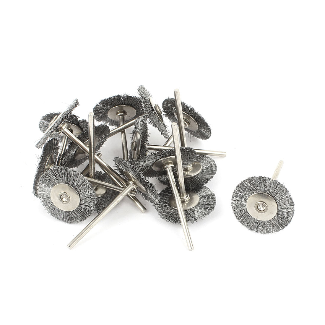 Harfington 16 Pcs 2/32" Shank 25mm Dia  Wire Brush Polishing Buffing Wheel Rotary Tool