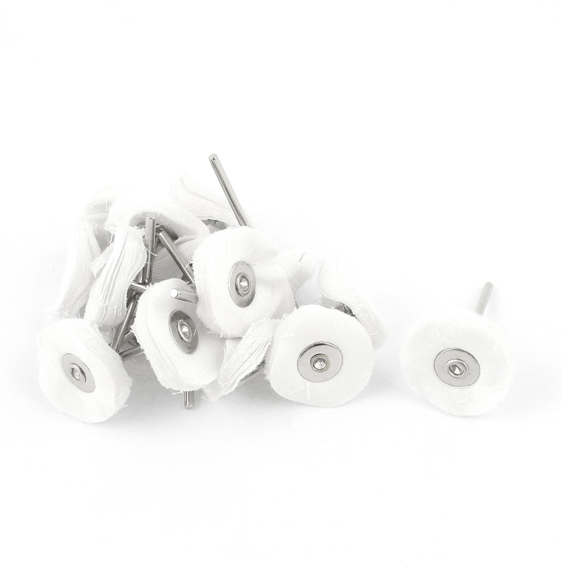 Harfington 16 Pcs White Straight Shank 1" 25mm Dia Polish Buffing Wheel for Electric Drill