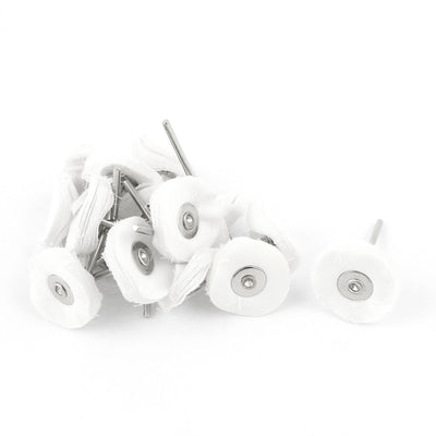 Harfington 16 Pcs White Straight Shank 1" 25mm Dia Polish Buffing Wheel for Electric Drill