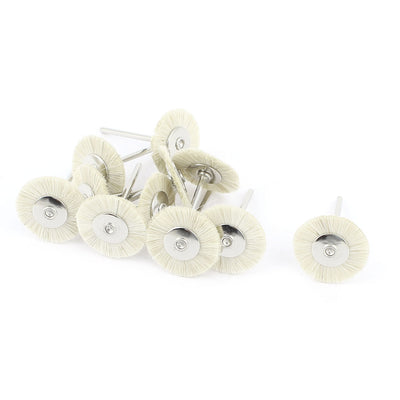 Harfington 11 Pcs Round Shank 25mm 1" Dia Bristle Polishing Buffer Buffing Wheel White