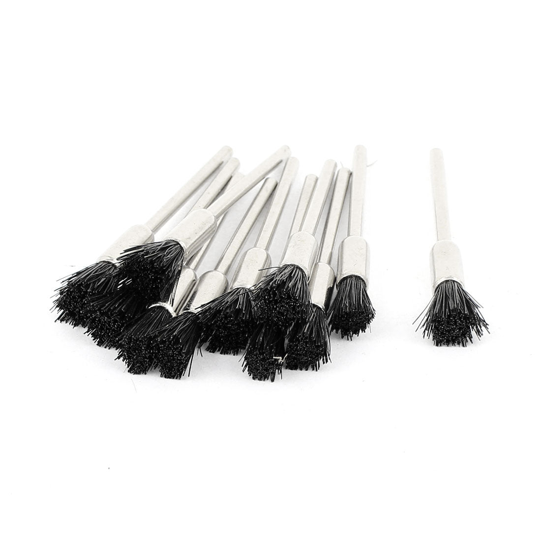 Harfington 11 Pcs 2.3mm Mandrel Black Bristle Pen Polishing Brush Buffer Rotary Tool