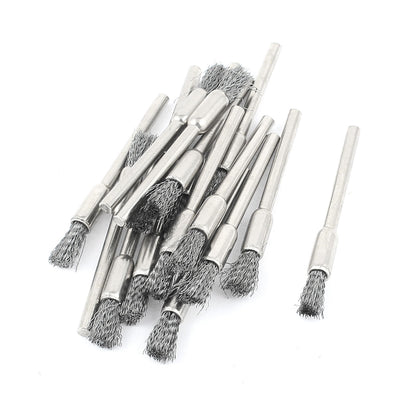 Harfington 1/8" Round Shank Gray Wire Pen Shaped Brushes Polishing Tool 16 Pcs