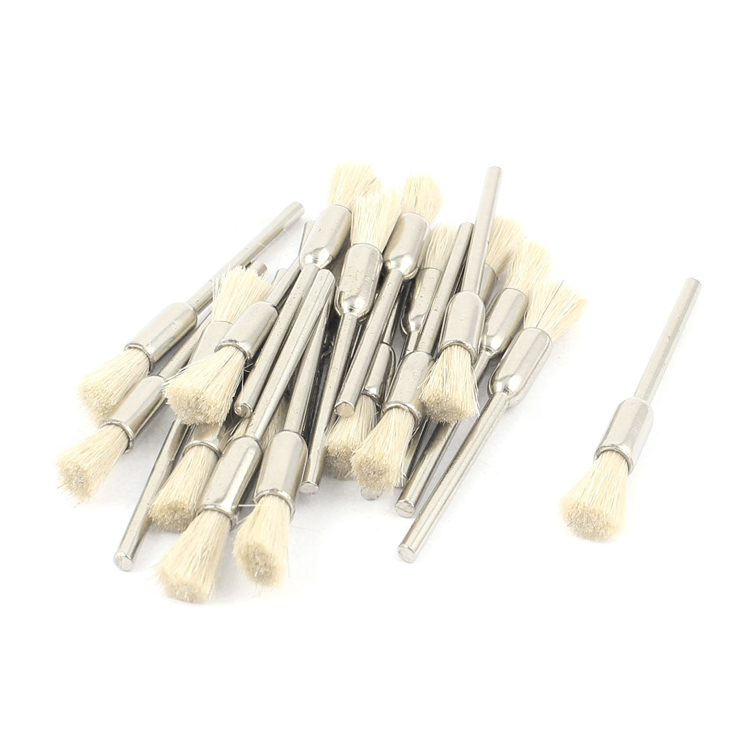 Harfington 22 Pcs 2.3mm Mandrel White Bristle Pen Polishing Brush Rotary Tool